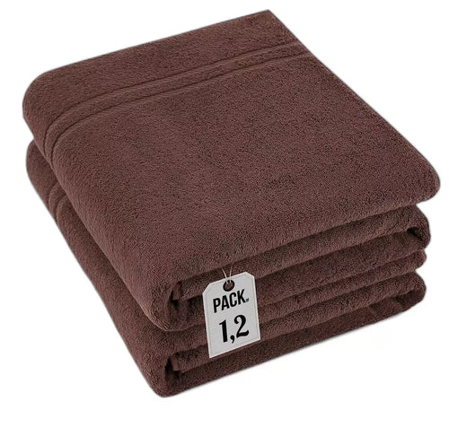 Pack of 2 Extra Large Super Jumbo Bath Sheets 100% Egyptian Cotton Super Soft Luxury Towel (100 x 200 cm) Towelsworld